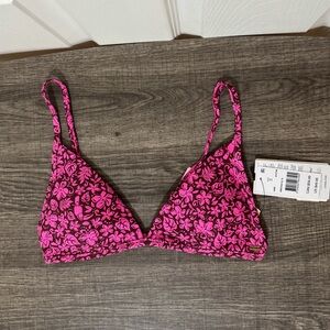 NWT Rip Curl Floral Triangle Bikini Top Size Small